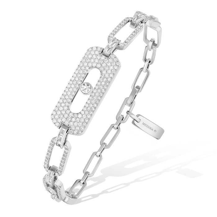 Messika 18k White Gold 1.94cttw Diamond My Move Bracelet 14-18cm