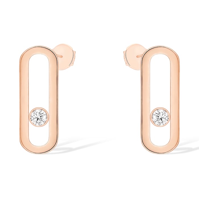 Messika 18k Rose Gold 0.16cttw Diamond Move Uno Stud Earrings