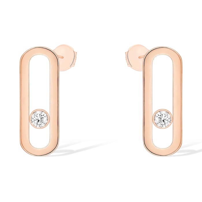 Pink Gold Diamond Stud Earrings Move Uno