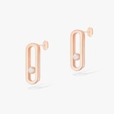 Messika 18k Rose Gold 0.16cttw Diamond Move Uno Stud Earrings
