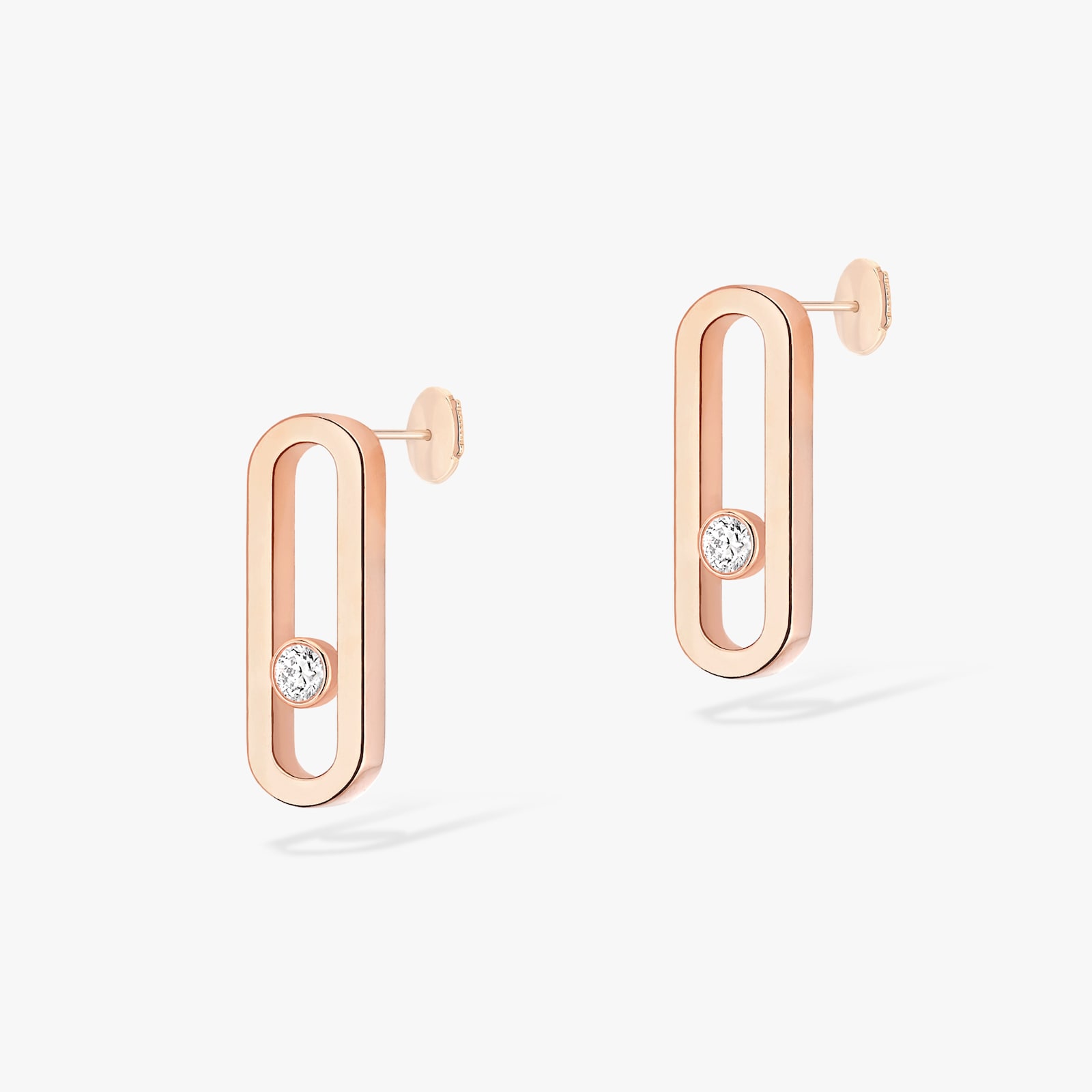 Messika 18k Rose Gold 0.16cttw Diamond Move Uno Stud Earrings