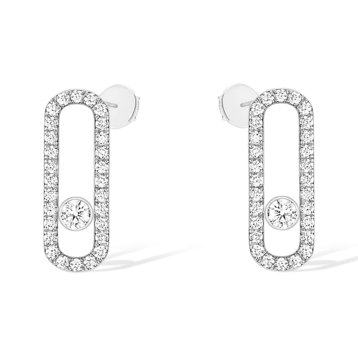 Messika 18ct White Gold Move Uno 0.66ct Diamond Stud Earrings