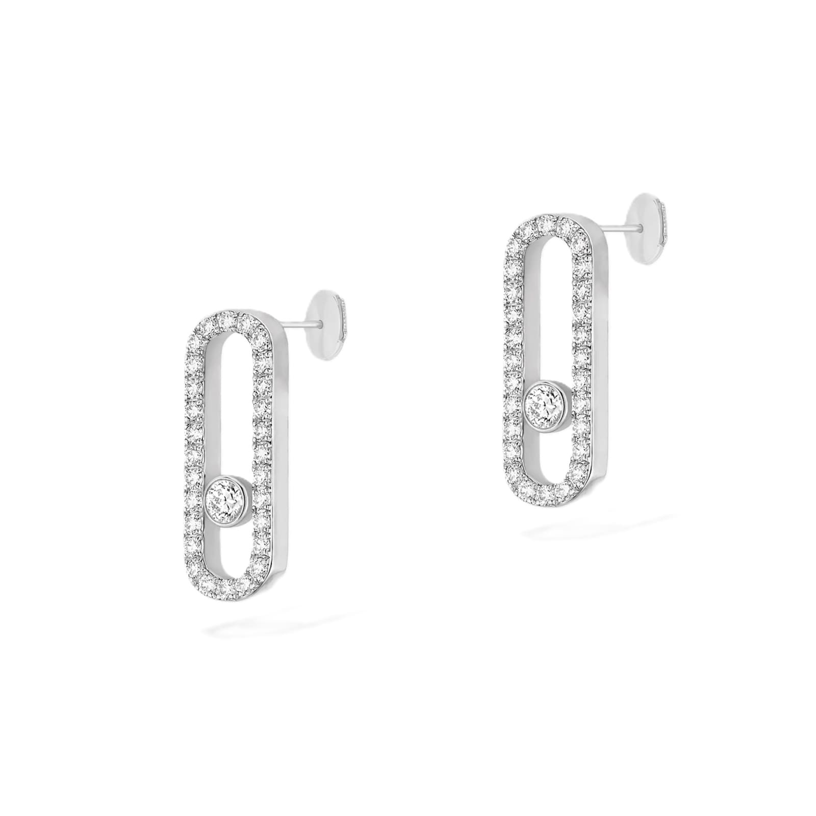 Messika 18K White Gold Move Uno 0.66ct Diamond Stud Earrings