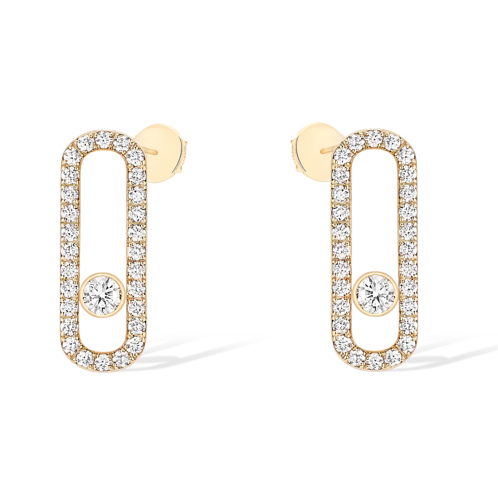 Messika 18ct Yellow Gold Move Uno 0.66ct Diamond Stud Earrings