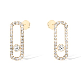 Messika 18ct Yellow Gold Move Uno 0.66ct Diamond Stud Earrings