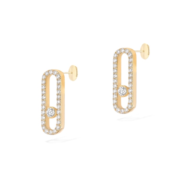 Messika 18ct Yellow Gold Move Uno 0.66ct Diamond Stud Earrings