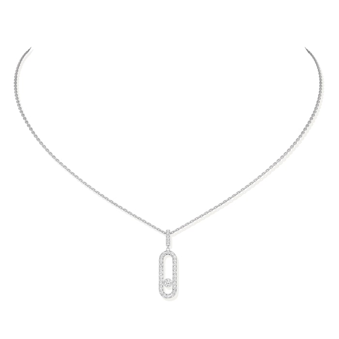 Messika 18ct White Gold Move Uno 0.35ct Diamond Pave Necklace