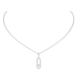 37710859 - 18ct White Gold Move Uno 0.35ct Diamond Pave Necklace