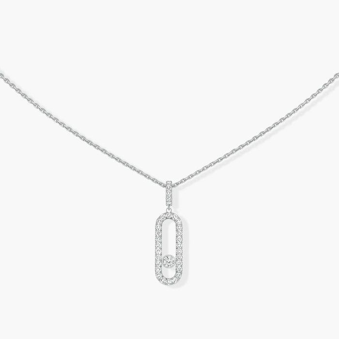 Messika 18ct White Gold Move Uno 0.35ct Diamond Pave Necklace