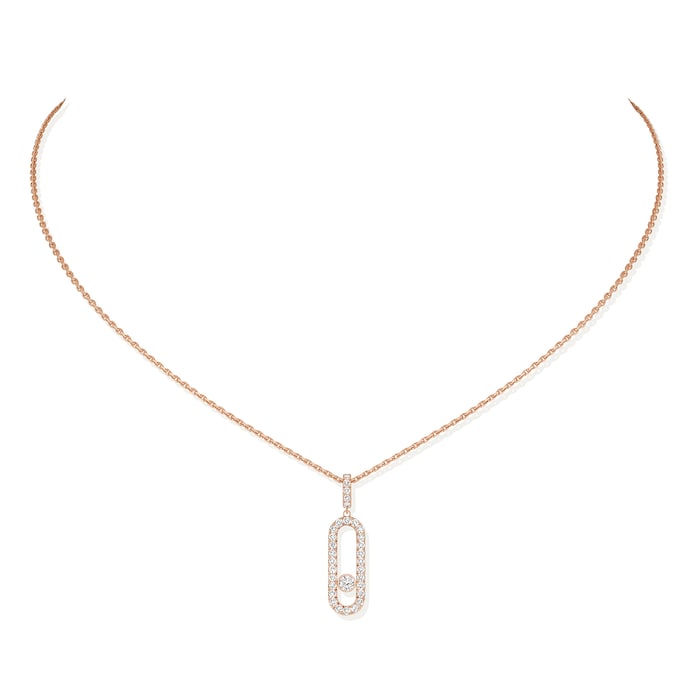 Messika 18k Rose Gold 0.35cttw Diamond Move Uno Necklace 45cm