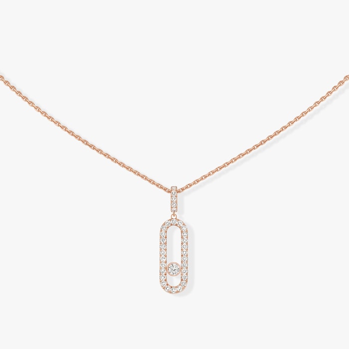 Messika 18k Rose Gold 0.35cttw Diamond Move Uno Necklace 45cm