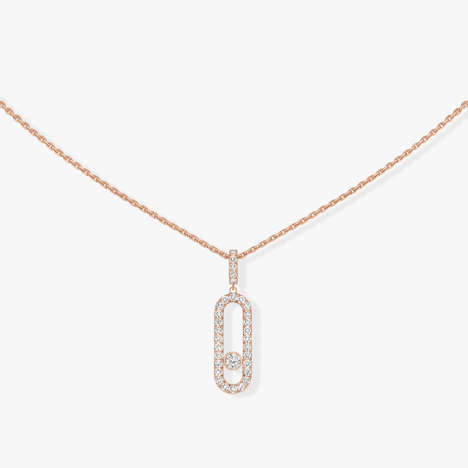 Messika 18k Rose Gold 0.35cttw Diamond Move Uno Necklace 45cm