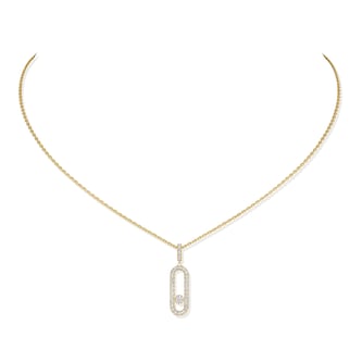 Messika 18K Yellow Gold Move Uno 0.35ct Diamond Pave Necklace Messika 18K Yellow Gold Move Uno 0.35ct Diamond Pave Necklace