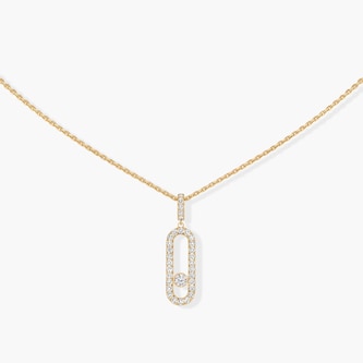 Messika 18ct Yellow Gold Move Uno 0.35ct Diamond Pave Necklace