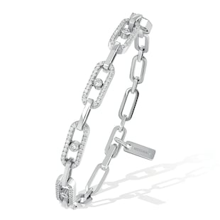 Messika 18k White Gold 0.82cttw Diamond Move Uno Multi Bracelet 15-18cm