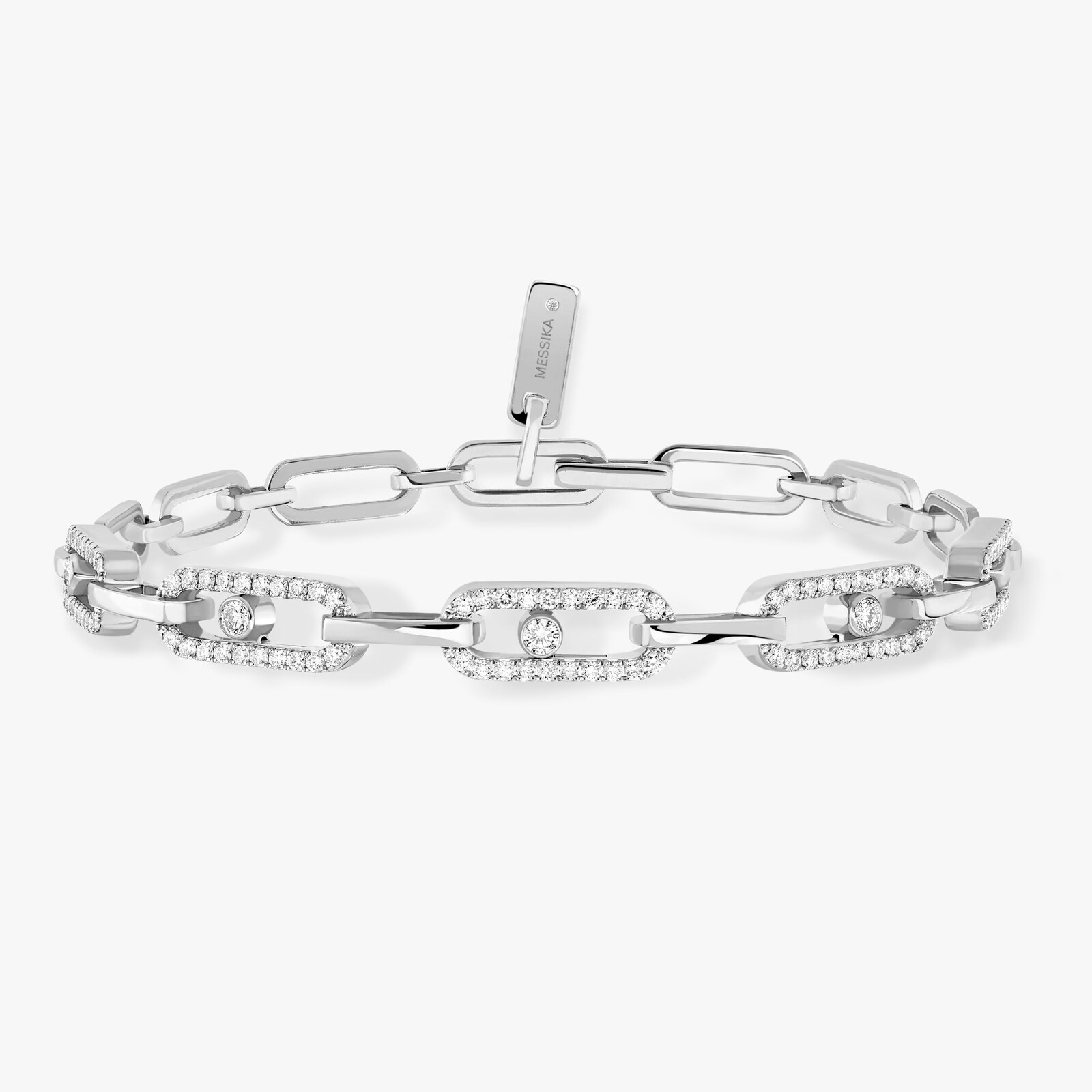 Messika 18k White Gold 0.82cttw Diamond Move Uno Multi Bracelet 15-18cm