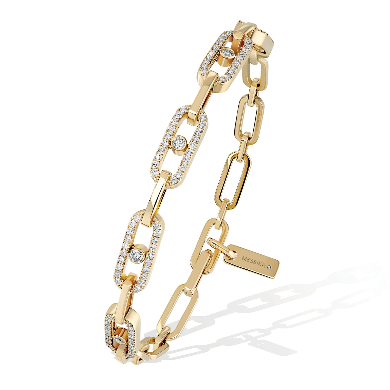 Messika 18k Yellow Gold 0.82cttw Diamond Move Uno Multi Bracelet 15-18cm