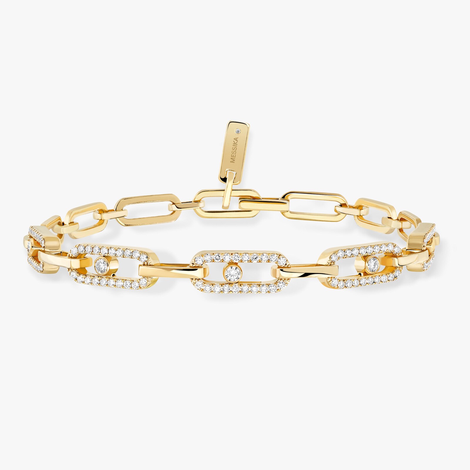 Messika 18k Yellow Gold 0.82cttw Diamond Move Uno Multi Bracelet 15-18cm