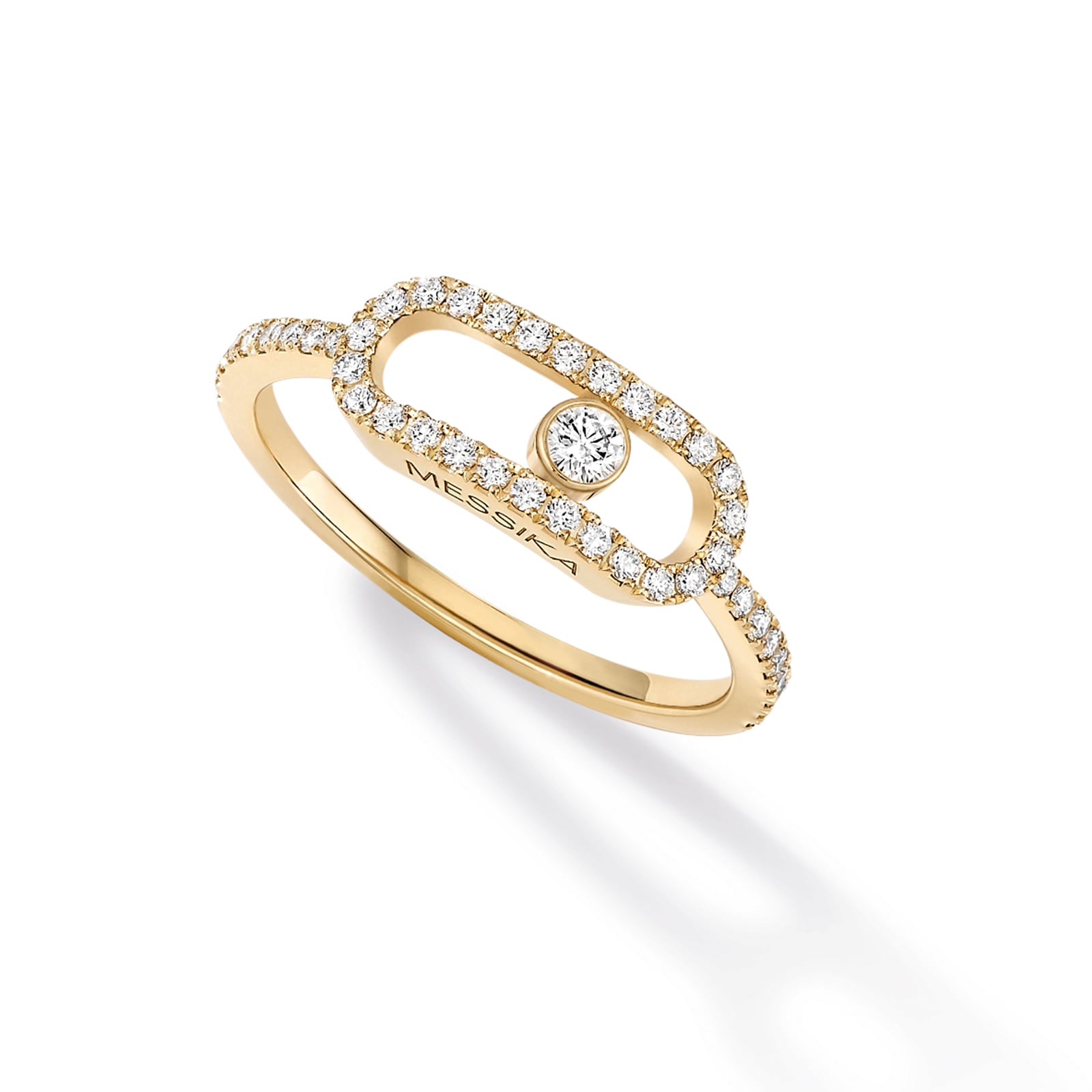 Messika 18ct Yellow Gold Move Uno 0.31cttw Pave Diamond Ring