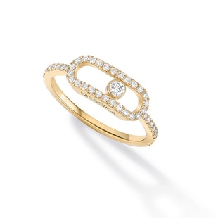 Messika 18ct Yellow Gold Move Uno 0.31cttw Pave Diamond Ring
