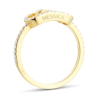 Messika 18ct Yellow Gold Move Uno 0.31cttw Pave Diamond Ring