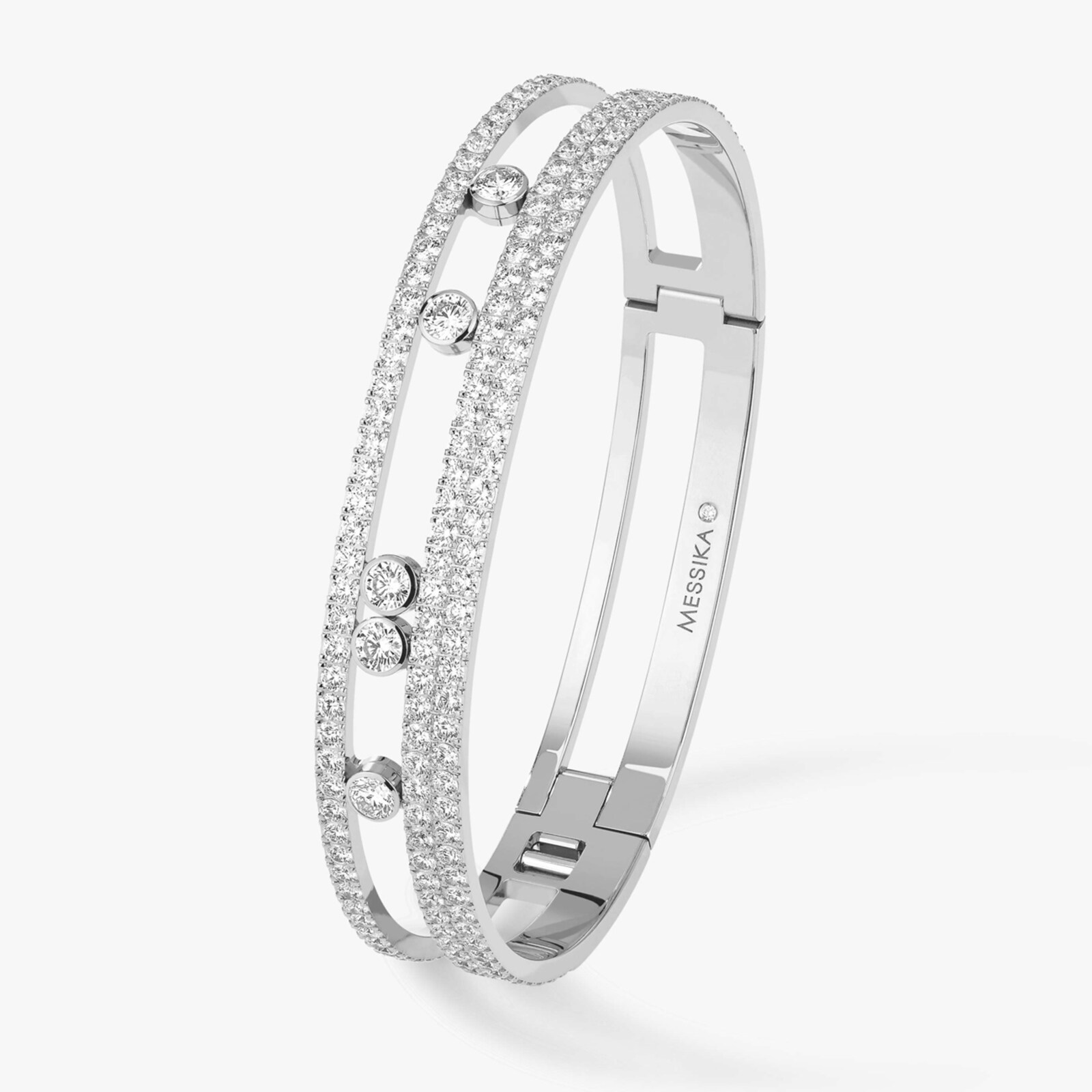Messika 18ct White Gold 4.8ct Diamond Move Romane Bangle