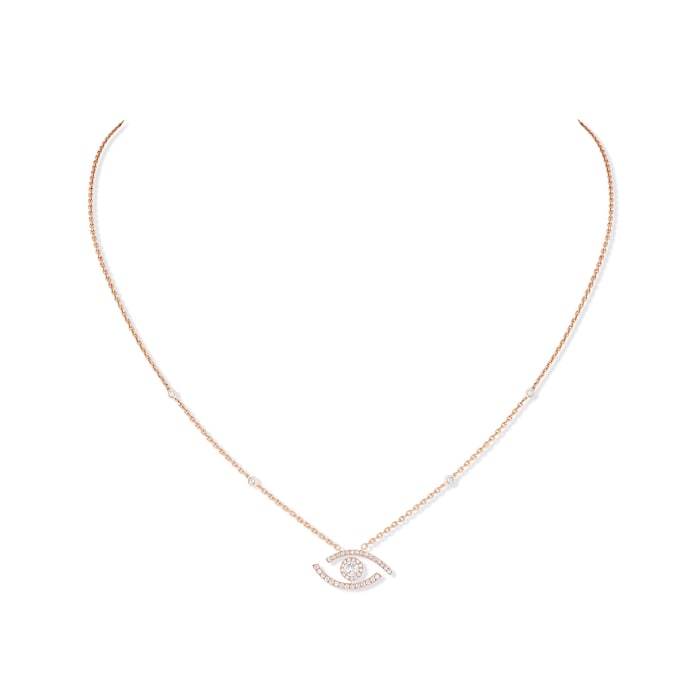 Messika 18k Rose Gold 0.30cttw Diamond Lucky Eye Necklace