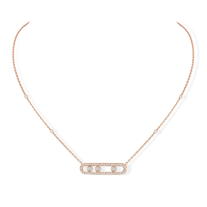 Messika 18k Rose Gold 0.70cttw Diamond Move Necklace 45cm