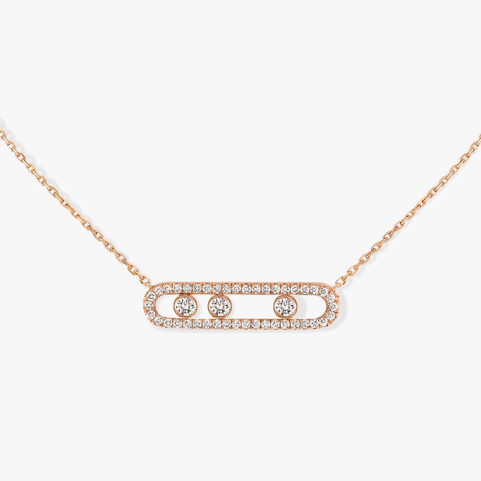 Messika 18k Rose Gold 0.70cttw Diamond Move Necklace 45cm