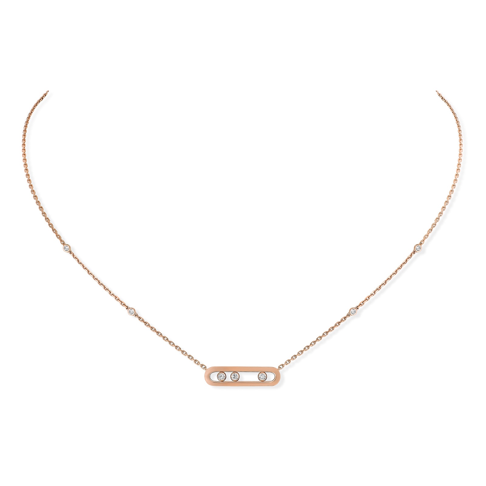 Messika 18k Rose Gold 0.15cttw Diamond Baby Move Necklace 45cm Messika 18k Rose Gold 0.15cttw Diamond Baby Move Necklace 45cm