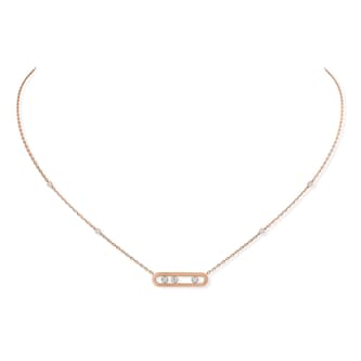 Messika 18k Rose Gold 0.15cttw Diamond Baby Move Necklace 45cm