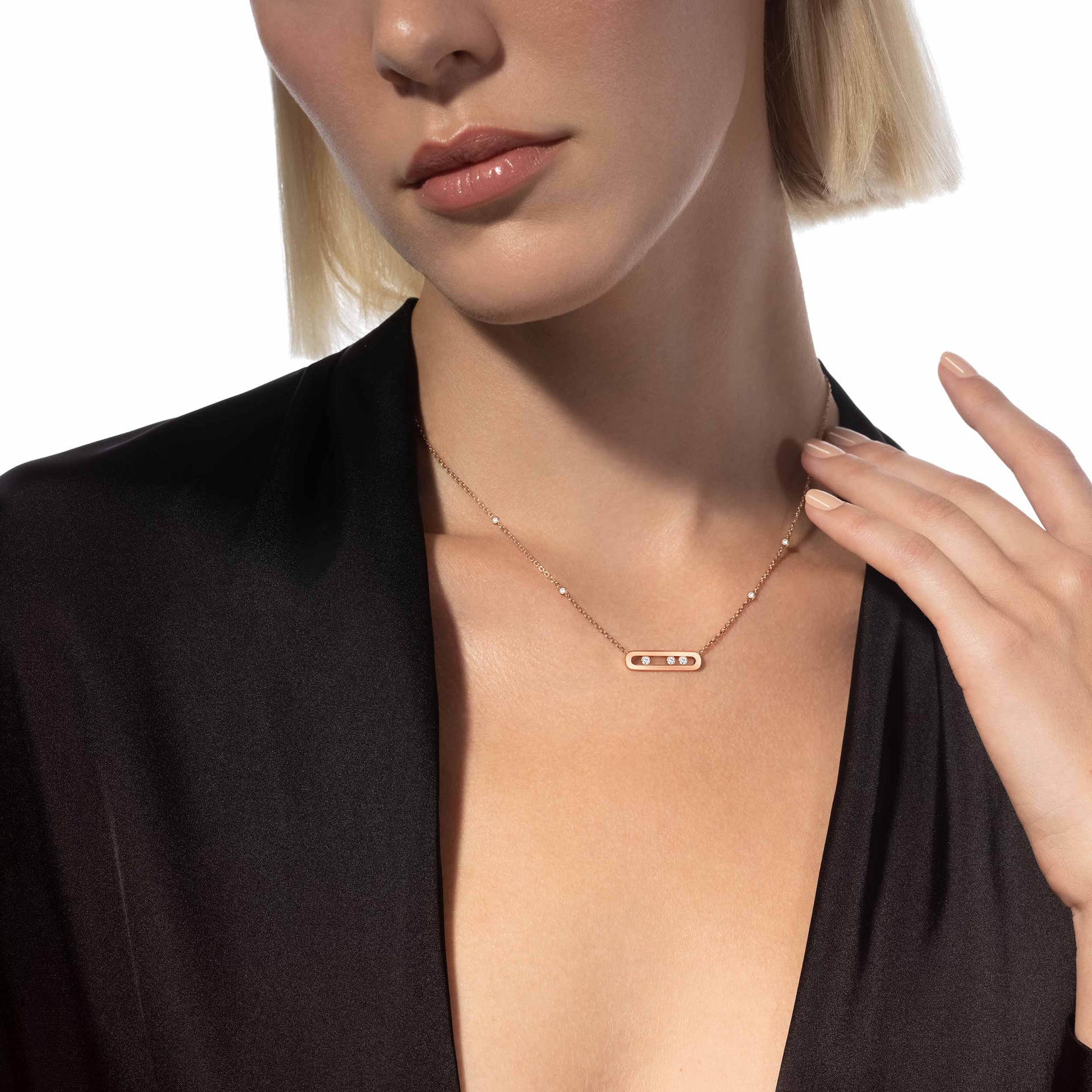 Messika 18k Rose Gold 0.15cttw Diamond Baby Move Necklace 45cm Messika 18k Rose Gold 0.15cttw Diamond Baby Move Necklace 45cm