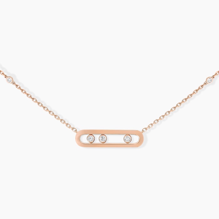 Messika 18k Rose Gold 0.15cttw Diamond Baby Move Necklace 45cm