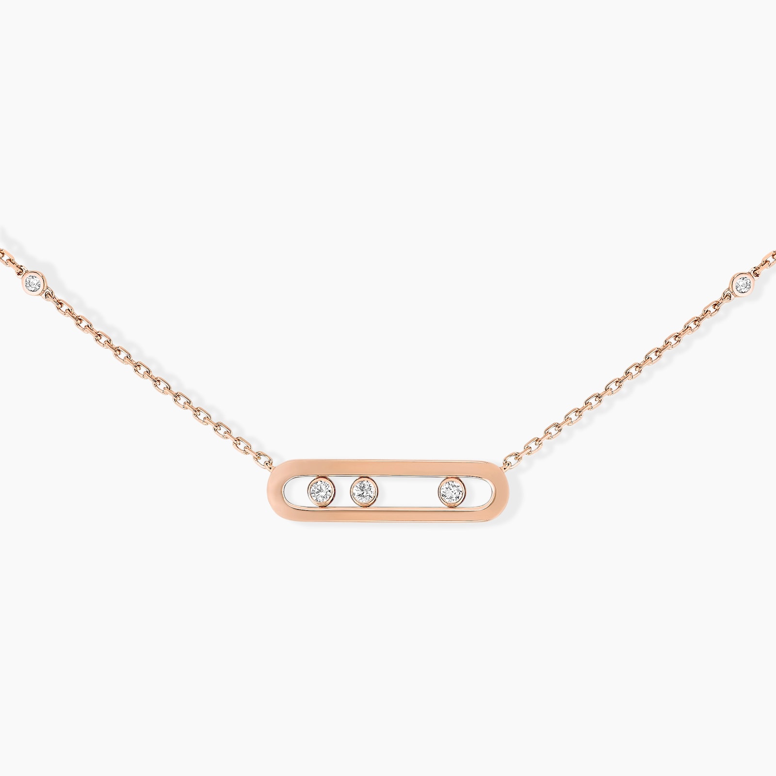 Messika 18k Rose Gold 0.15cttw Diamond Baby Move Necklace 45cm