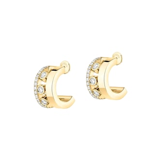 Messika 18K Yellow Gold Move Romane Diamond Mini Hoop Earrings