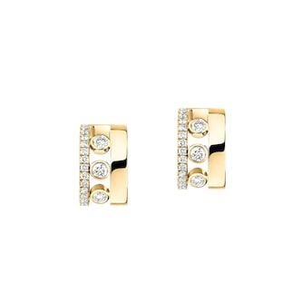 Messika 18K Yellow Gold Move Romane Diamond Mini Hoop Earrings