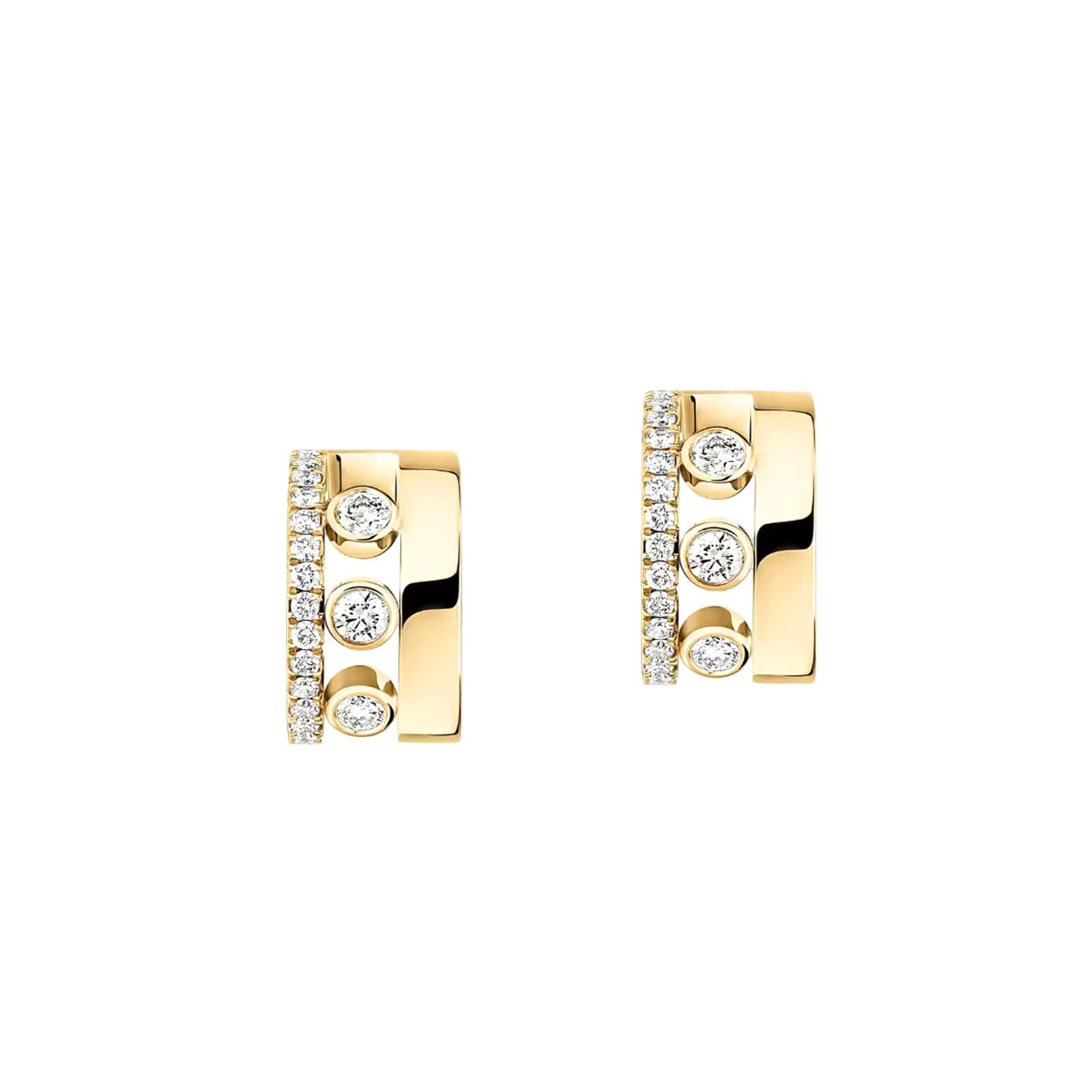 Messika 18K Yellow Gold Move Romane Diamond Mini Hoop Earrings