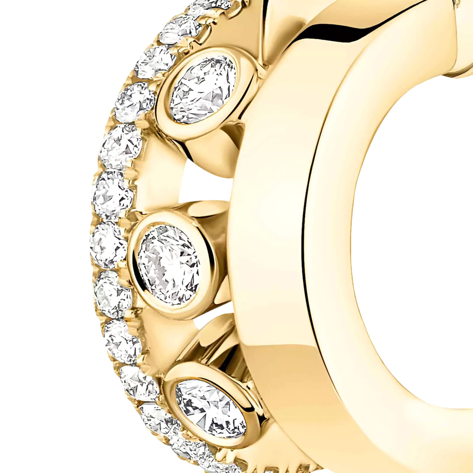 Messika 18K Yellow Gold Move Romane Diamond Mini Hoop Earrings