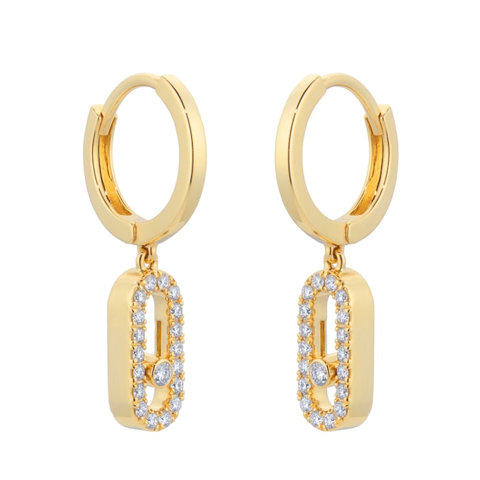 Messika 18ct Yellow Gold Move Uno 0.19cttw Diamond Drop Earrings