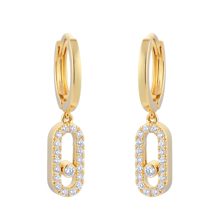 Messika 18ct Yellow Gold Move Uno 0.19cttw Diamond Drop Earrings