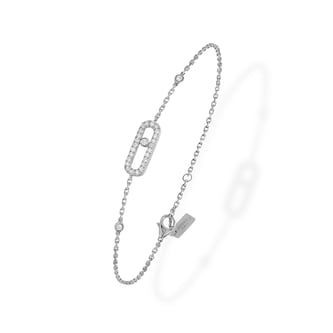 Messika 18k White Gold 0.19cttw Diamond Move Uno Bracelet 18.5cm