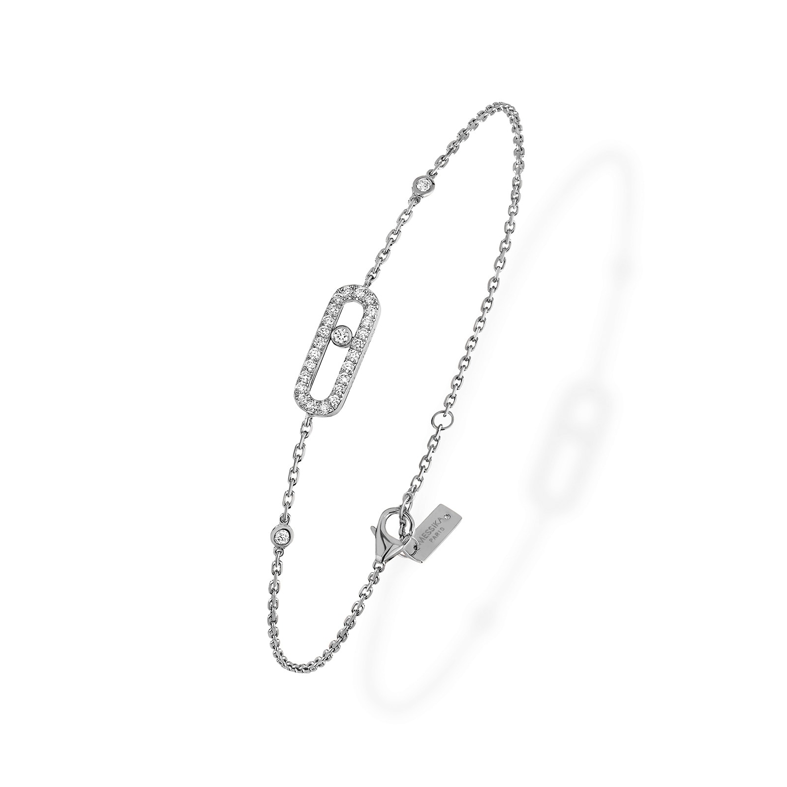 Messika 18k White Gold 0.19cttw Diamond Move Uno Bracelet 18.5cm