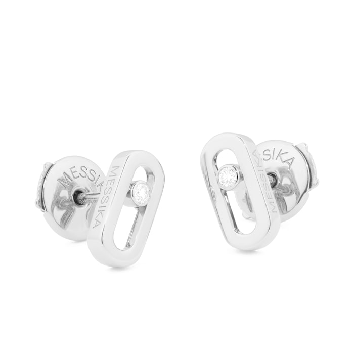 Messika 18ct White Gold Move Uno 0.03cttw Diamond Stud Earrings