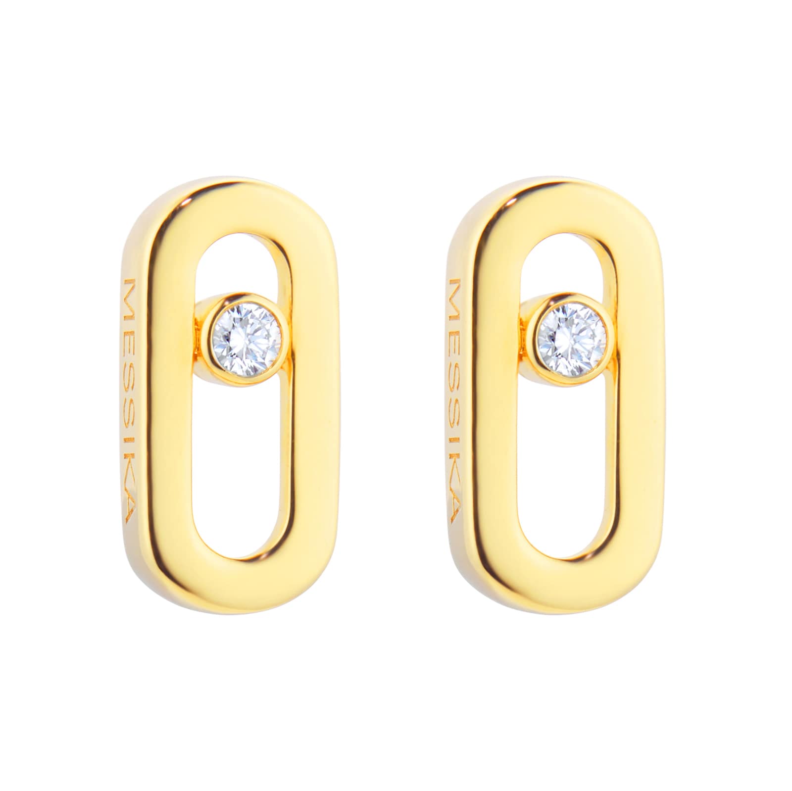 18ct Yellow Gold Move Uno 0.03cttw Diamond Stud Earrings