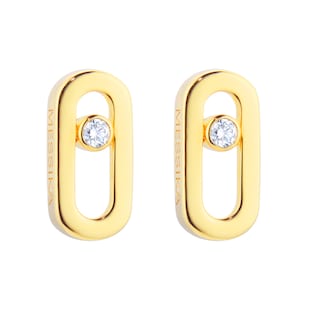 Messika 18ct Yellow Gold Move Uno 0.03cttw Diamond Stud Earrings