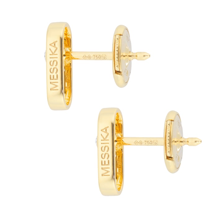 Messika 18ct Yellow Gold Move Uno 0.03cttw Diamond Stud Earrings