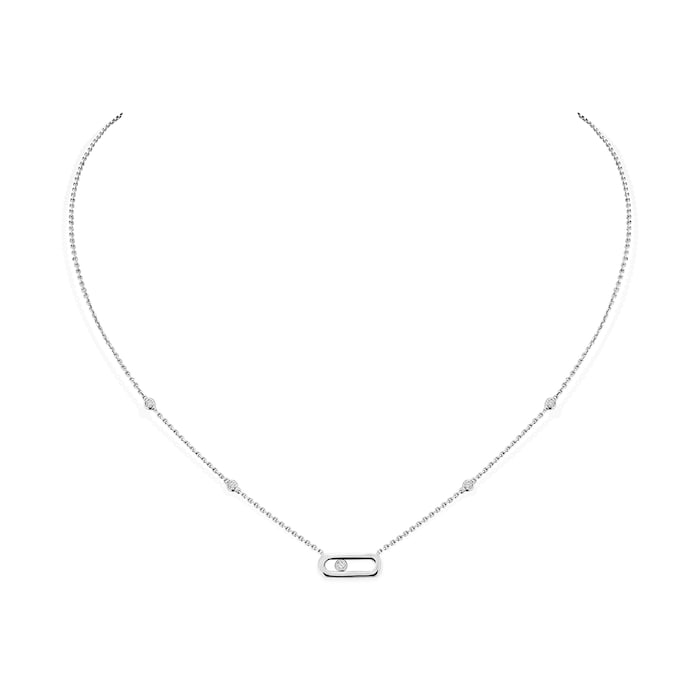 Messika 18ct White Gold Move Uno 0.10cttw Diamond Necklace