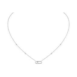 37711010 - 18ct White Gold Move Uno 0.10cttw Diamond Necklace