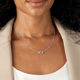 Messika 18ct White Gold Move Uno 0.10cttw Diamond Necklace