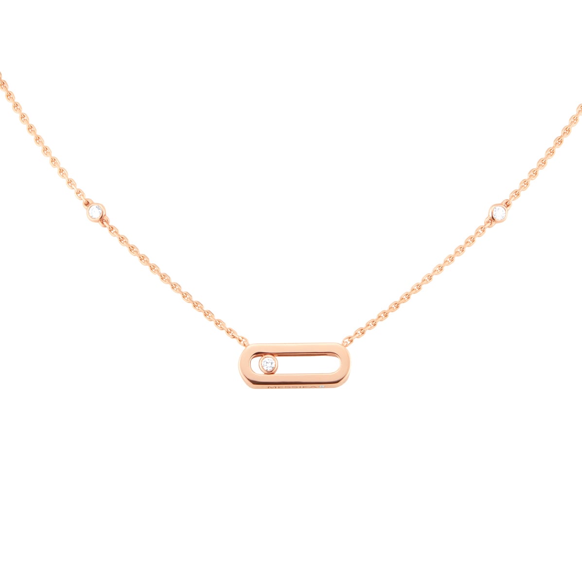 18ct Rose Gold Move Uno 0.10cttw Diamond Necklace